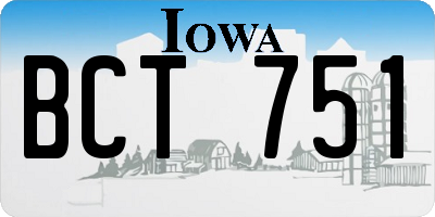 IA license plate BCT751