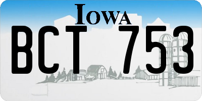 IA license plate BCT753