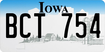 IA license plate BCT754