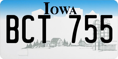 IA license plate BCT755