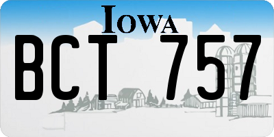 IA license plate BCT757