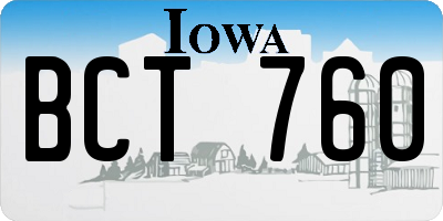 IA license plate BCT760