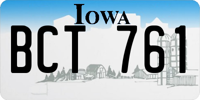IA license plate BCT761