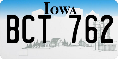 IA license plate BCT762