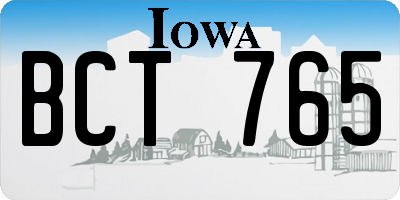 IA license plate BCT765