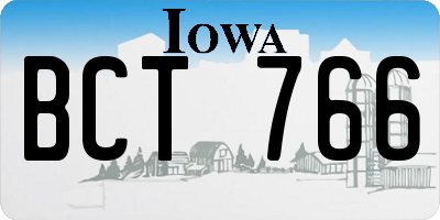 IA license plate BCT766
