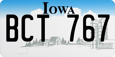 IA license plate BCT767