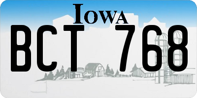 IA license plate BCT768