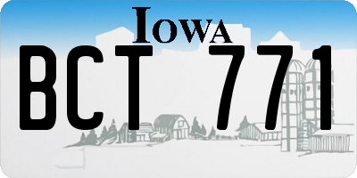 IA license plate BCT771