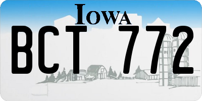 IA license plate BCT772