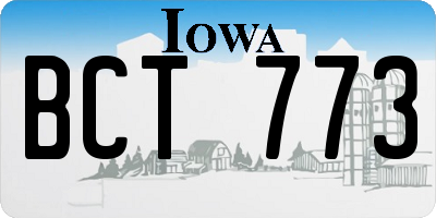 IA license plate BCT773