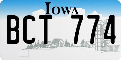 IA license plate BCT774
