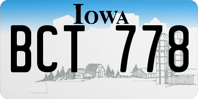 IA license plate BCT778