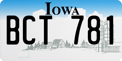 IA license plate BCT781