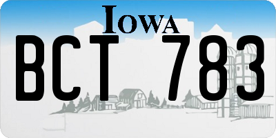 IA license plate BCT783