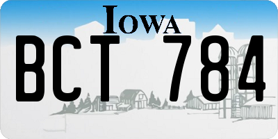 IA license plate BCT784