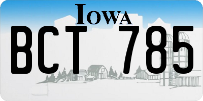 IA license plate BCT785