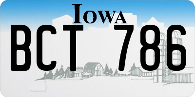 IA license plate BCT786