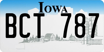 IA license plate BCT787