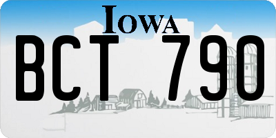 IA license plate BCT790