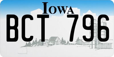 IA license plate BCT796