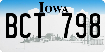 IA license plate BCT798