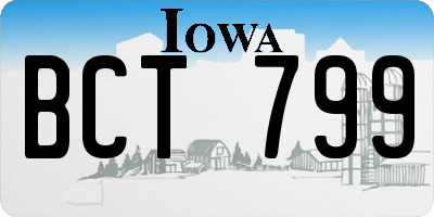 IA license plate BCT799