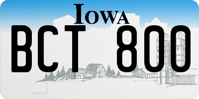IA license plate BCT800