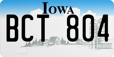 IA license plate BCT804