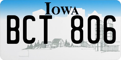 IA license plate BCT806