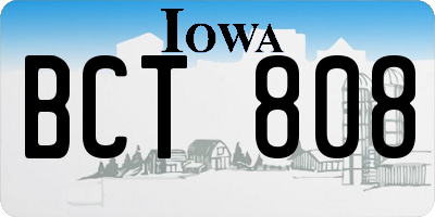 IA license plate BCT808