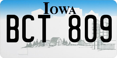 IA license plate BCT809