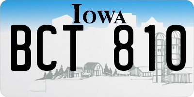 IA license plate BCT810