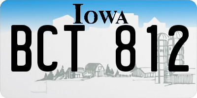 IA license plate BCT812