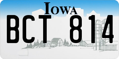 IA license plate BCT814
