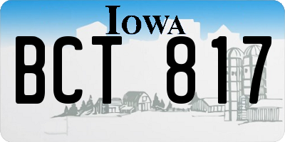 IA license plate BCT817