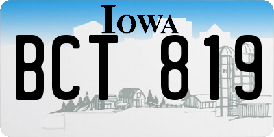 IA license plate BCT819