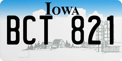 IA license plate BCT821