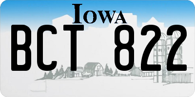 IA license plate BCT822