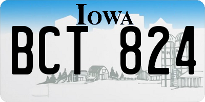 IA license plate BCT824
