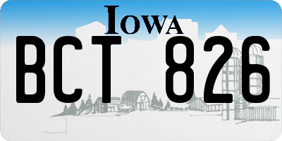 IA license plate BCT826