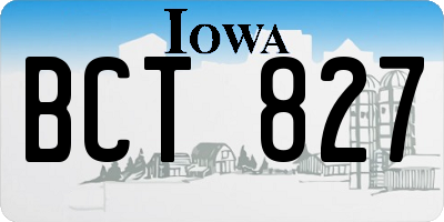 IA license plate BCT827