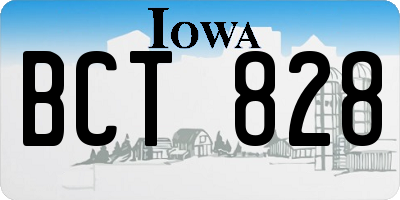 IA license plate BCT828