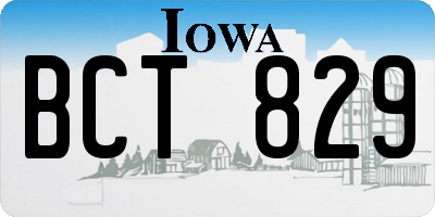 IA license plate BCT829