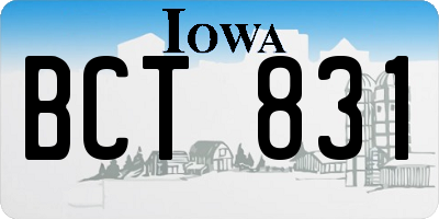 IA license plate BCT831