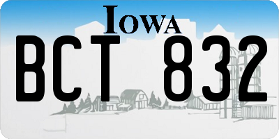 IA license plate BCT832