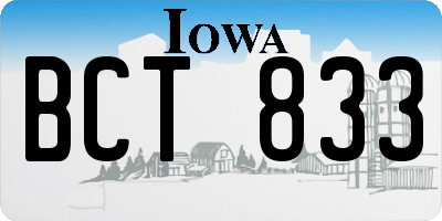 IA license plate BCT833