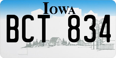 IA license plate BCT834