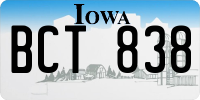 IA license plate BCT838