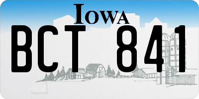 IA license plate BCT841